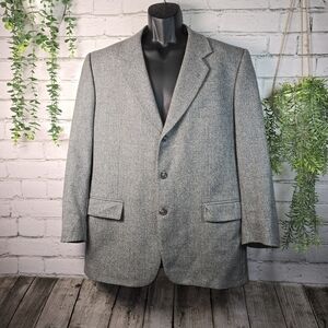 Corneliani C C Collection Wool Cashmere Gray Blazer Herringbone Mens Size 40R